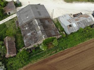 Asbestos roof aerial photo